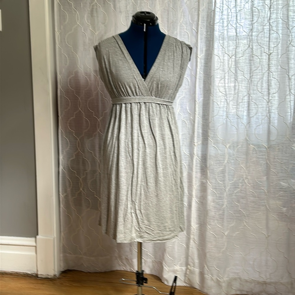 Ann Taylor Loft Comfy Grey Dress Tie Waist S Small
